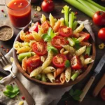 Bloody Mary Pasta Salad 5 – a zesty, spicy pasta salad inspired by the classic cocktail, perfect for summer gatherings.