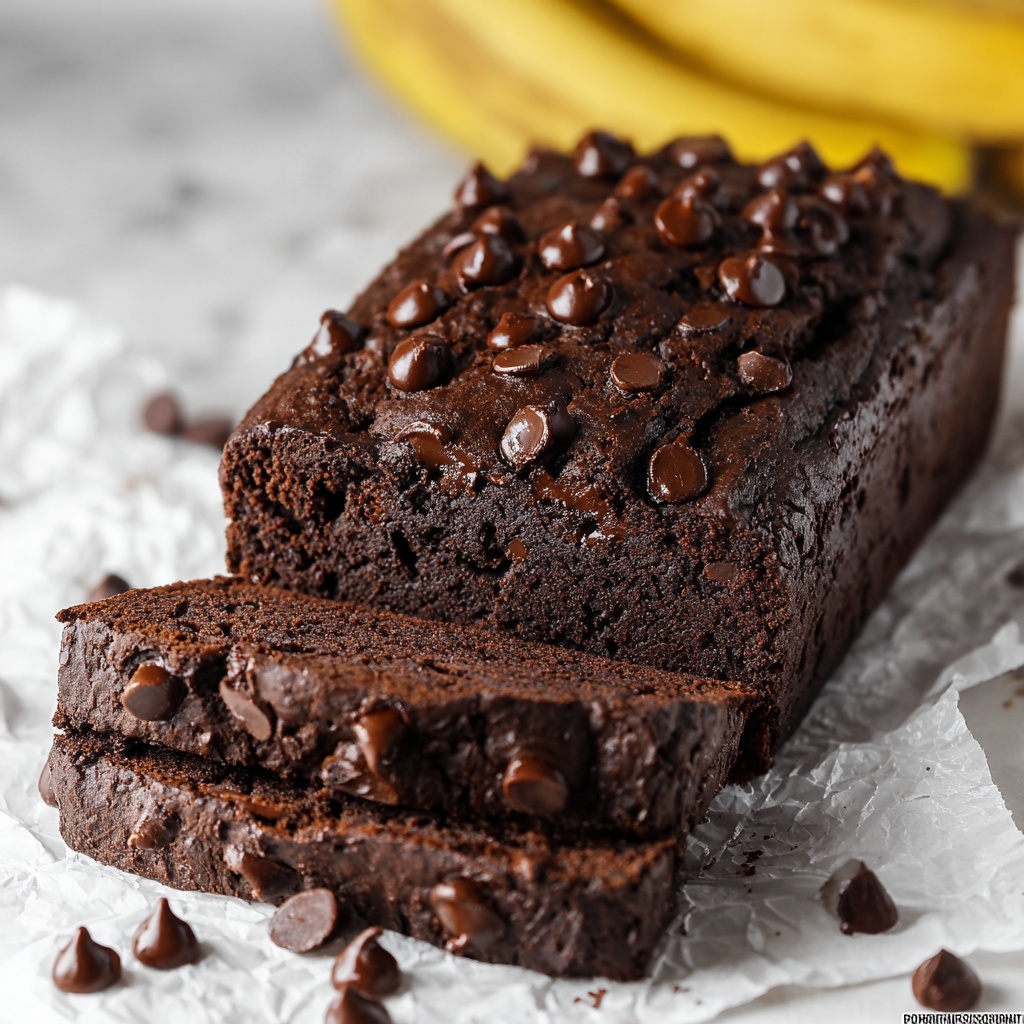 Healthy Chocolate Banana Bread Recipe - Recipe Image