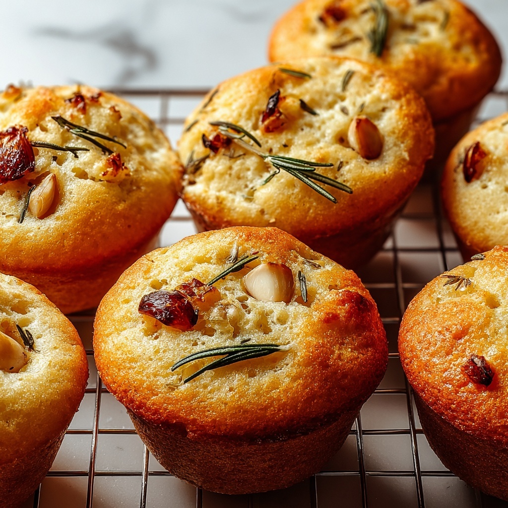 Easy Garlic Rosemary Focaccia Muffins Recipe - Recipe Image