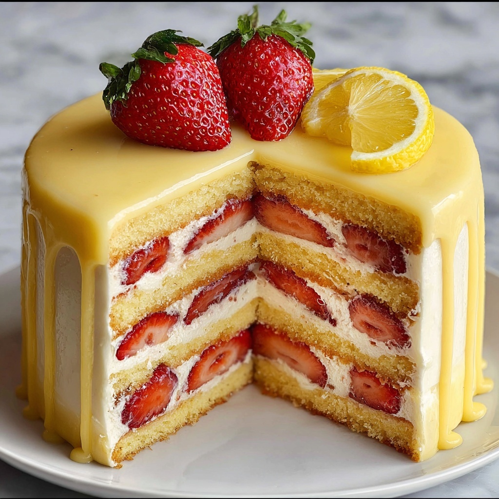 Strawberry Lemonade Layer Cake: A Refreshing Summer Dessert Recipe - Recipe Image