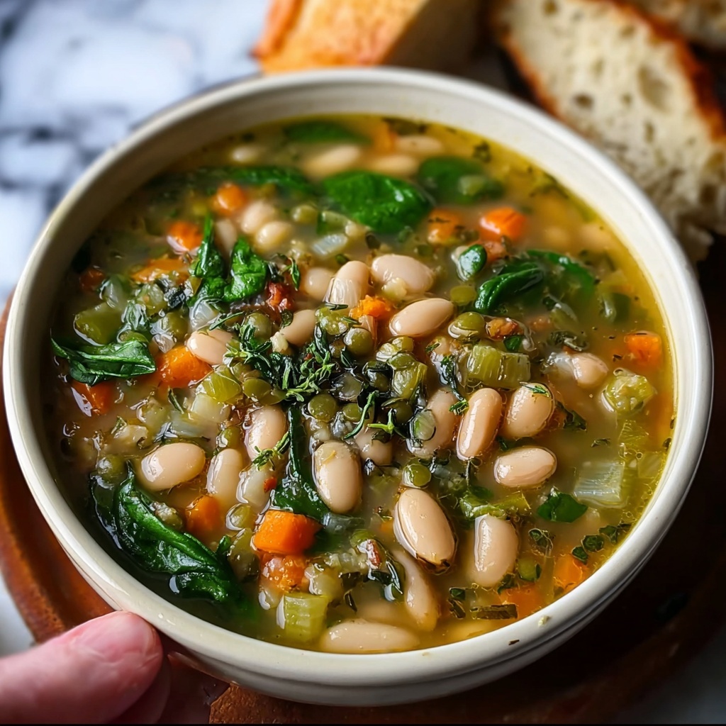 Spinach, Lentil, and Butter Bean Soup Recipe - Recipe Image