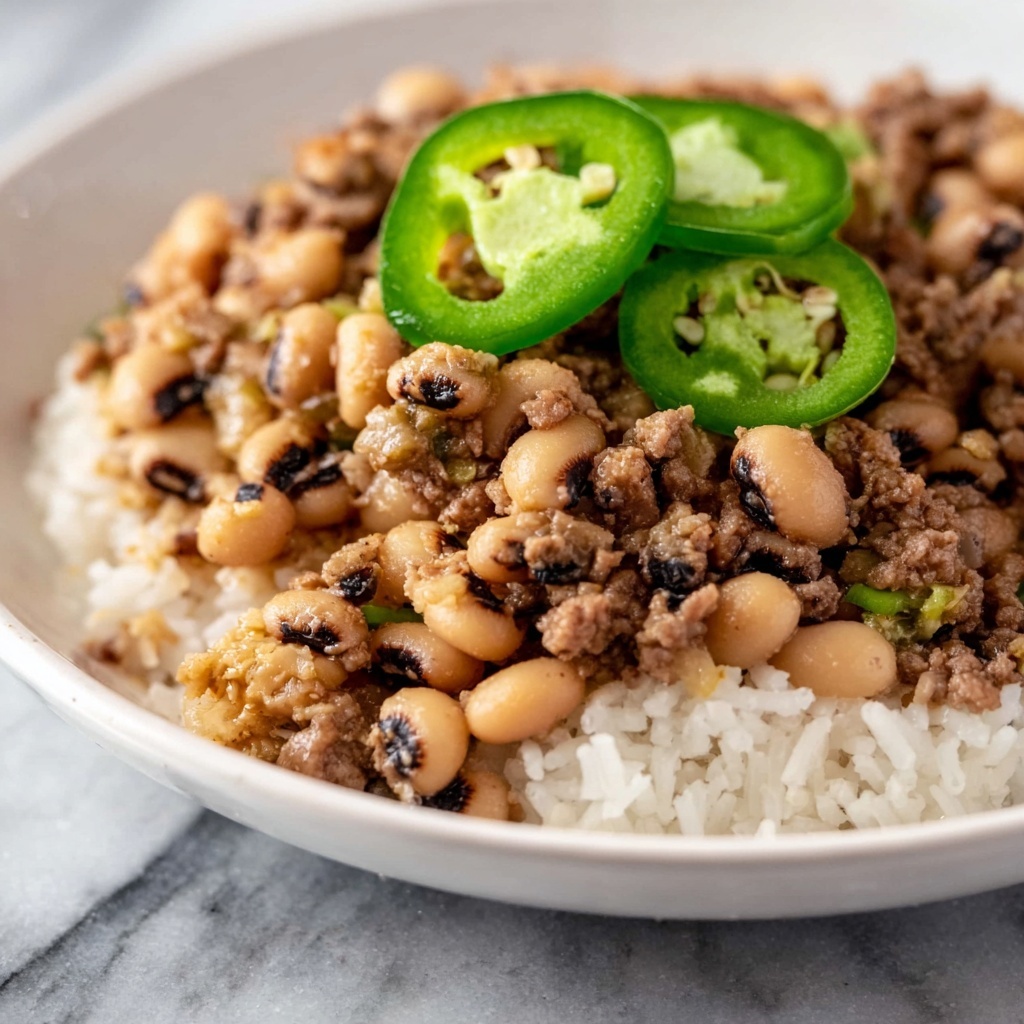 Black Eyed Peas with Sausage and JalapeƱos Recipe - Recipe Image