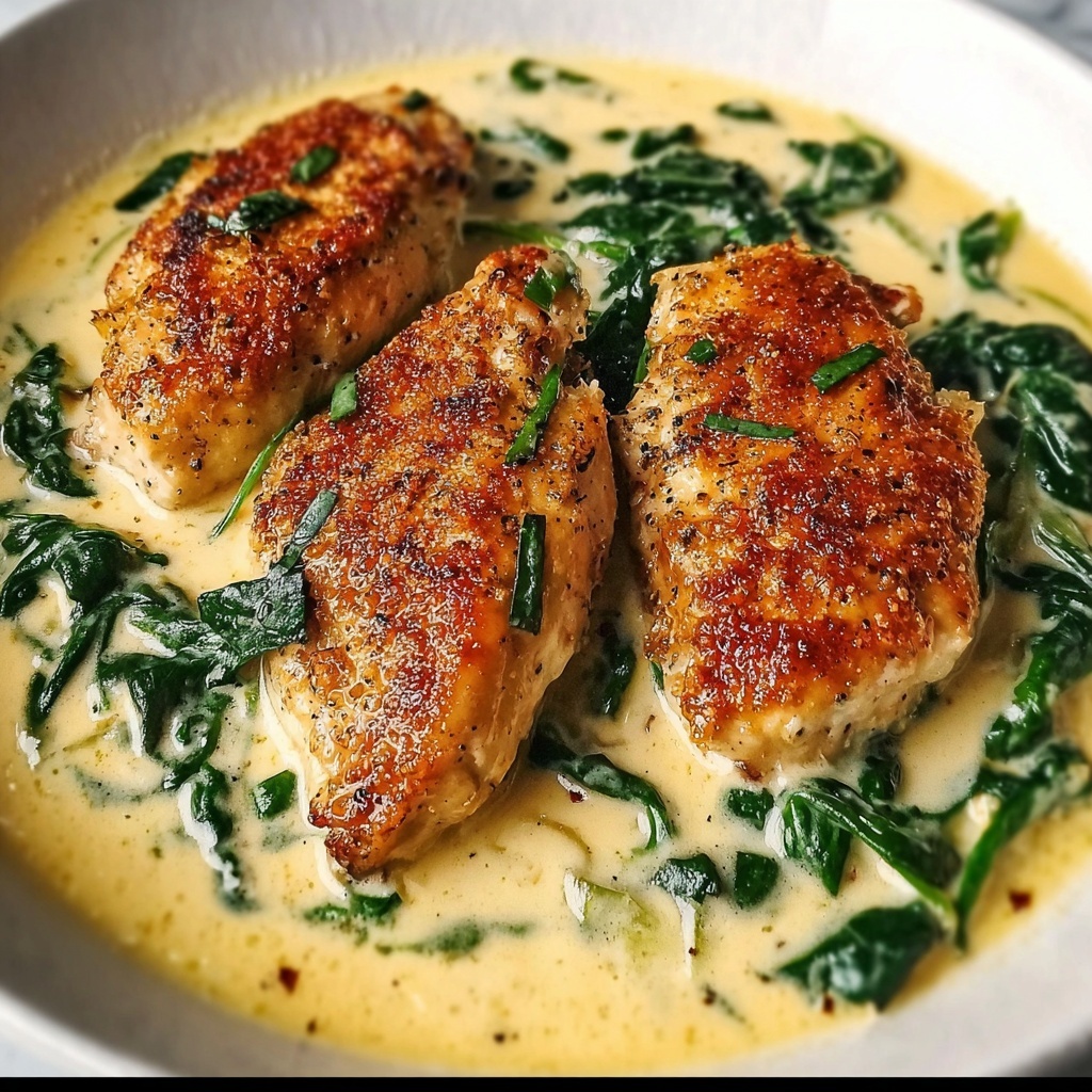 Creamy Chicken with Spinach Dinner Recipe - Recipe Image