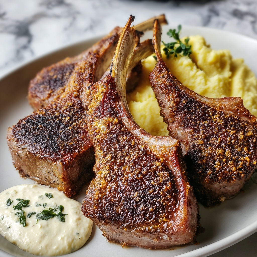 Italian Parmesan Crusted Lamb Chops Recipe - Recipe Image
