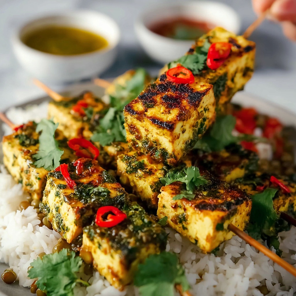 Lemon & Coriander Tofu Skewers Recipe - Recipe Image