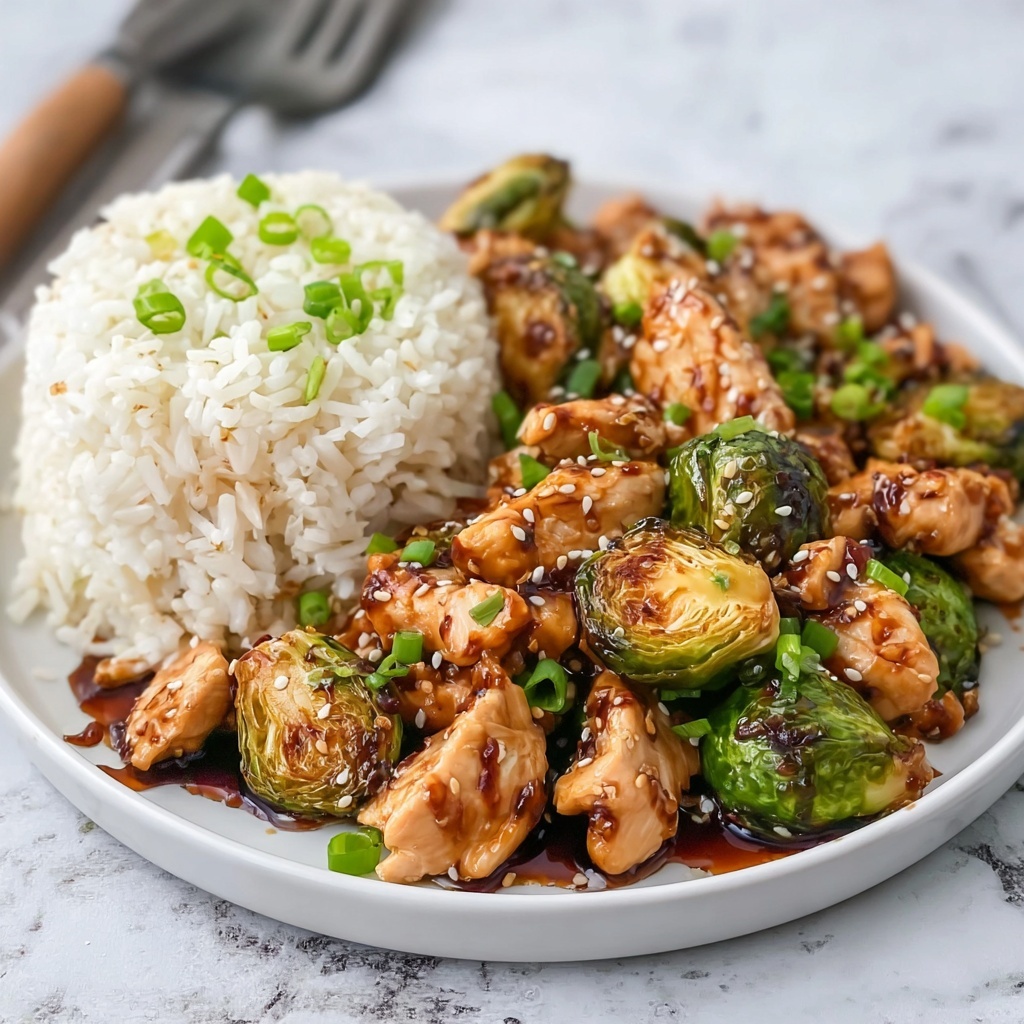 Air Fryer Sweet Chili Chicken and Brussels Sprouts Recipe - Recipe Image