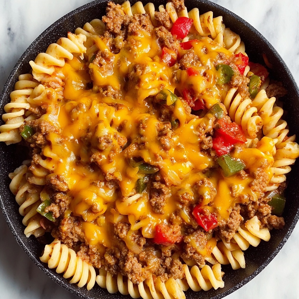 One-Pot Cheesy Taco Pasta Recipe - Recipe Image