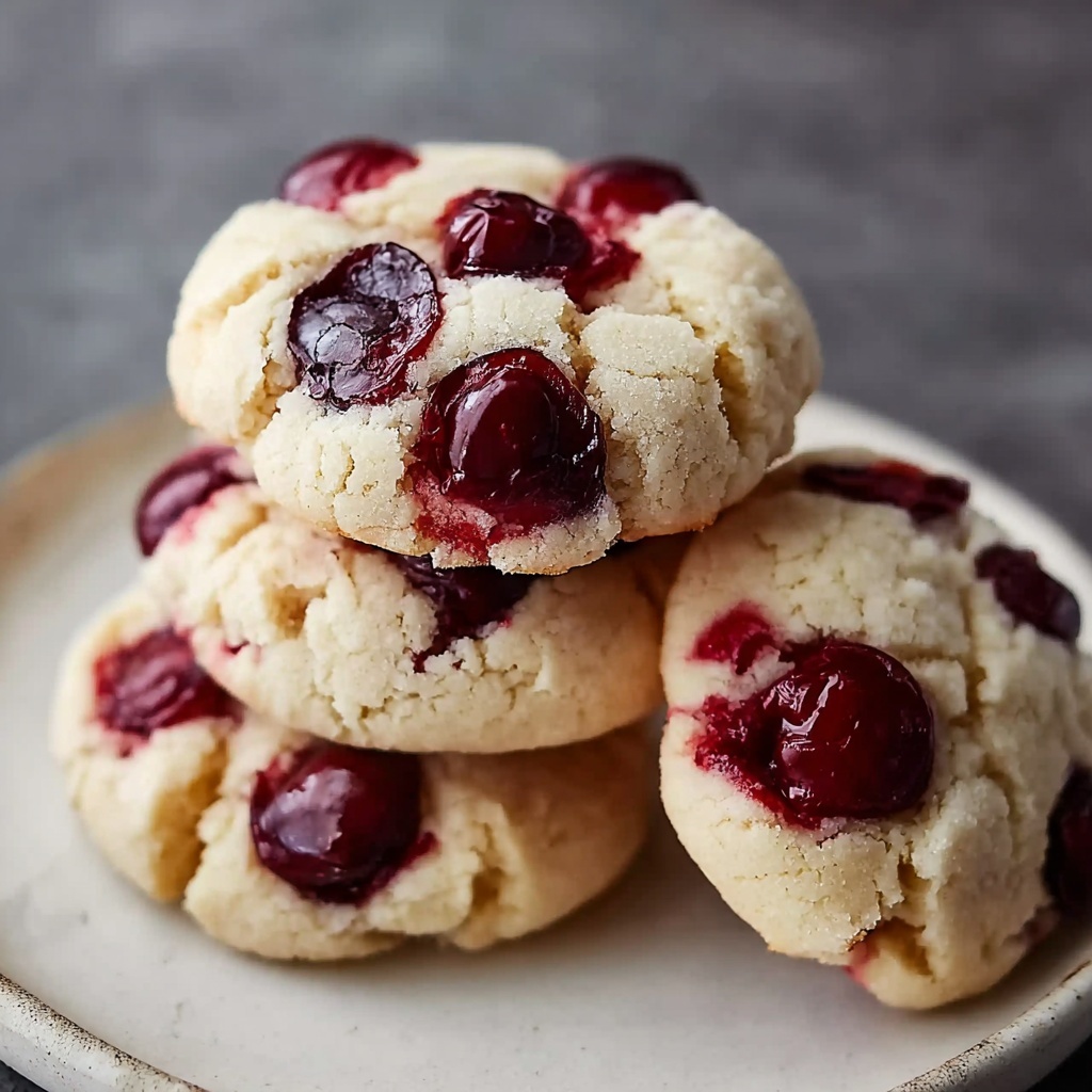 White Chocolate Cherry Shortbread Cookies Recipe - Recipe Image