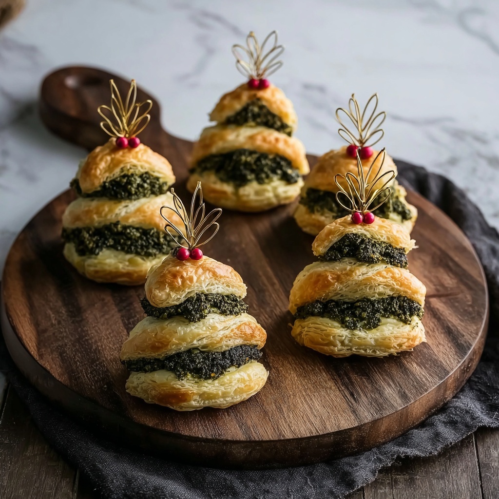 Pesto Puff Pastry Christmas Trees Recipe - Recipe Image