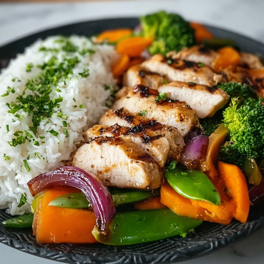 Healthy Chicken & Veggie Stir-Fry with Rice Recipe - Recipe Image