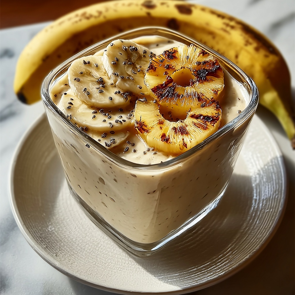 Tropical Pineapple Banana Smoothie Recipe - Recipe Image