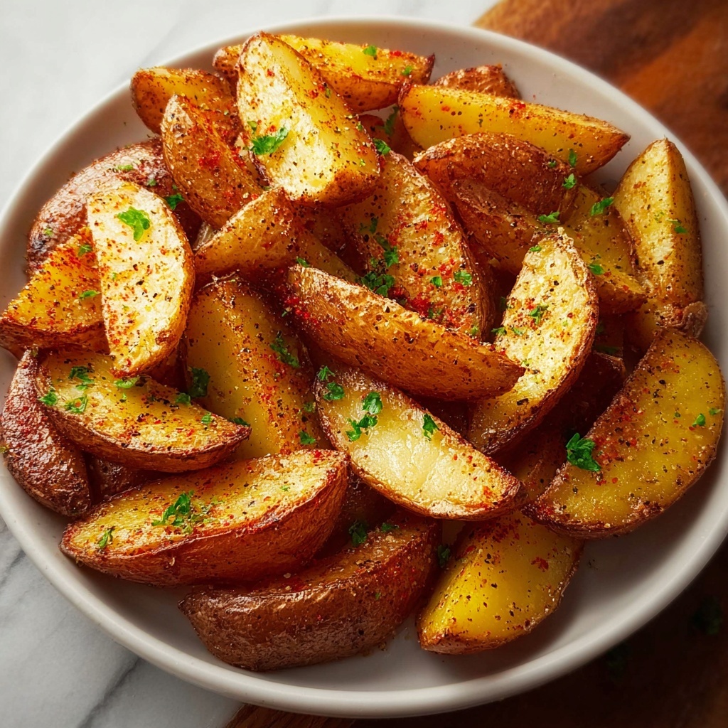 Crispy Roasted Potato Wedges with Spicy Dips Recipe - Recipe Image