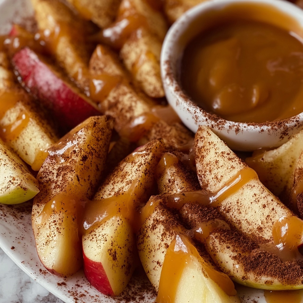 Cinnamon Sugar Apple Fries with Cream Cheese Caramel Dip Recipe - Recipe Image