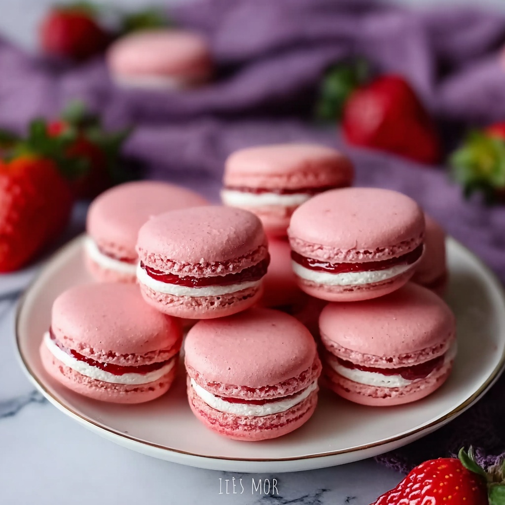 French Strawberry Macarons Recipe - Recipe Image