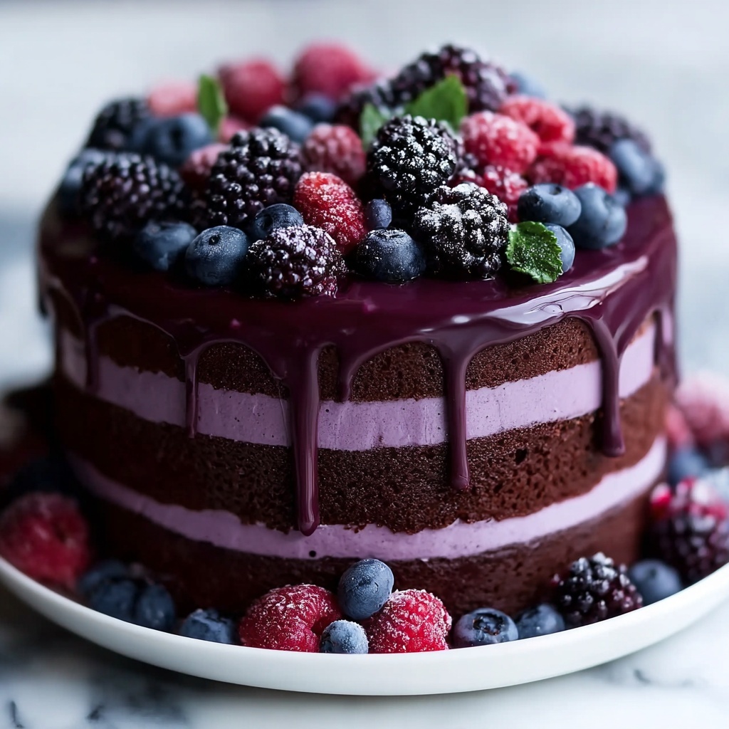 Dark Romance Chocolate Blackberry Cake Recipe - Recipe Image