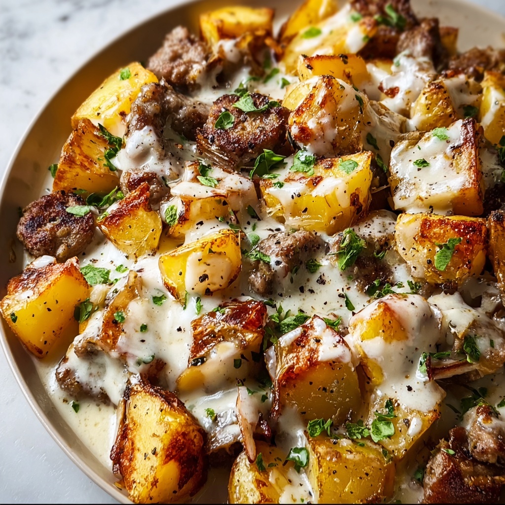 One-Pan Creamy Meat & Potato Skillet Recipe - Recipe Image