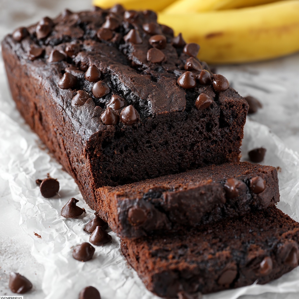 Healthy Chocolate Banana Bread Recipe - Recipe Image