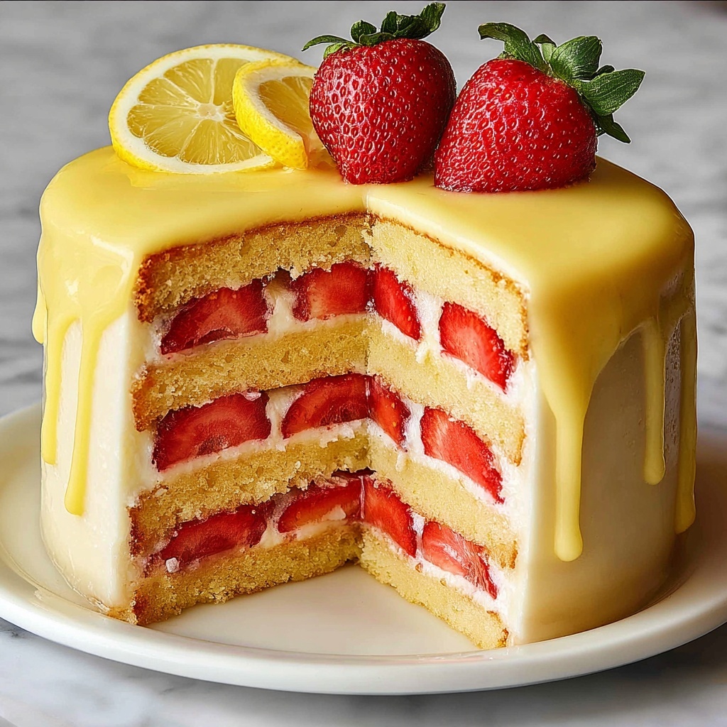 Strawberry Lemonade Layer Cake: A Refreshing Summer Dessert Recipe - Recipe Image