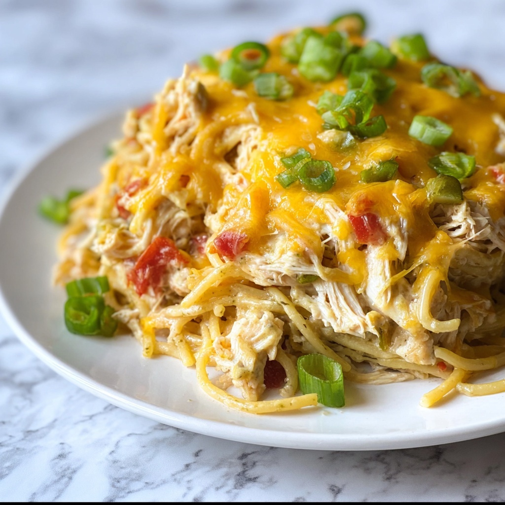 Spicy Southern Chicken Spaghetti Casserole Recipe - Recipe Image