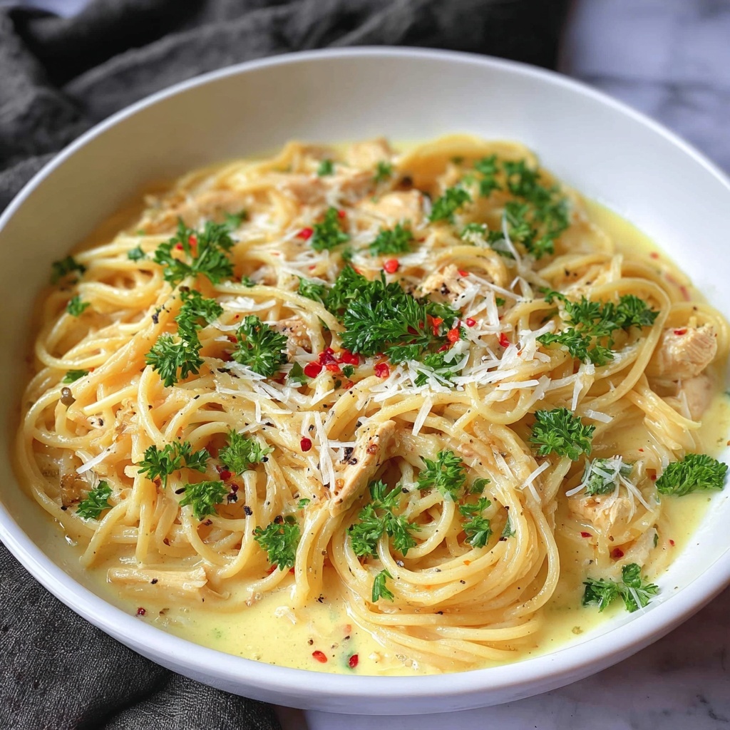 One Pot Creamy Garlic Pasta Recipe - Recipe Image