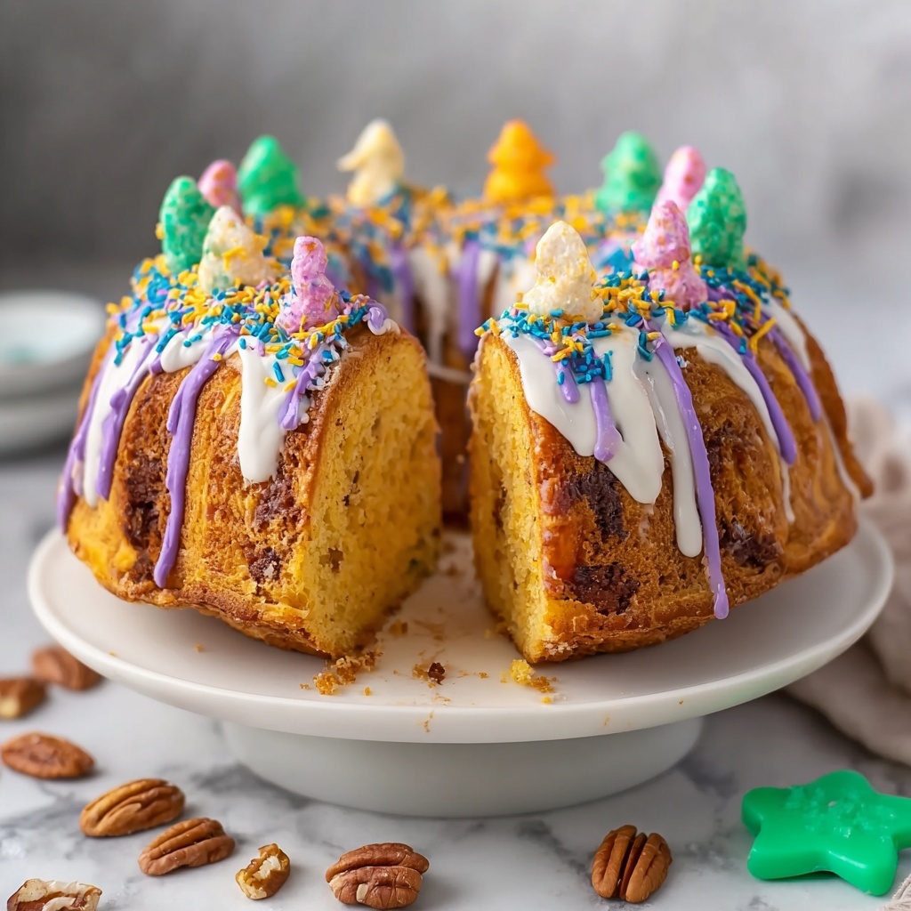 Cinnamon Swirl King Cake Bundt Cake with Nuts Recipe - Recipe Image