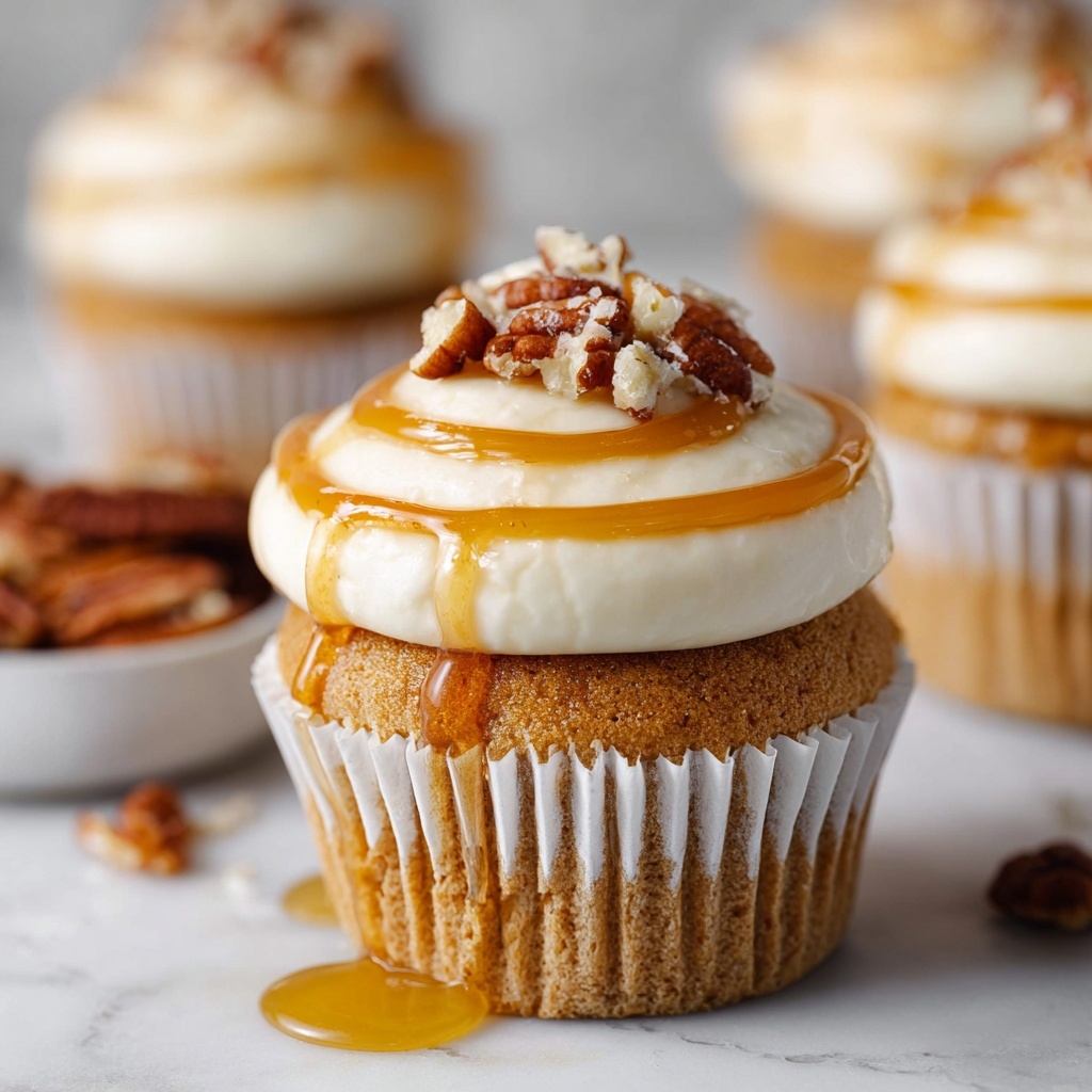 Vegan Pumpkin Cupcakes with Maple Cream Cheese Frosting and Pecans Recipe - Recipe Image