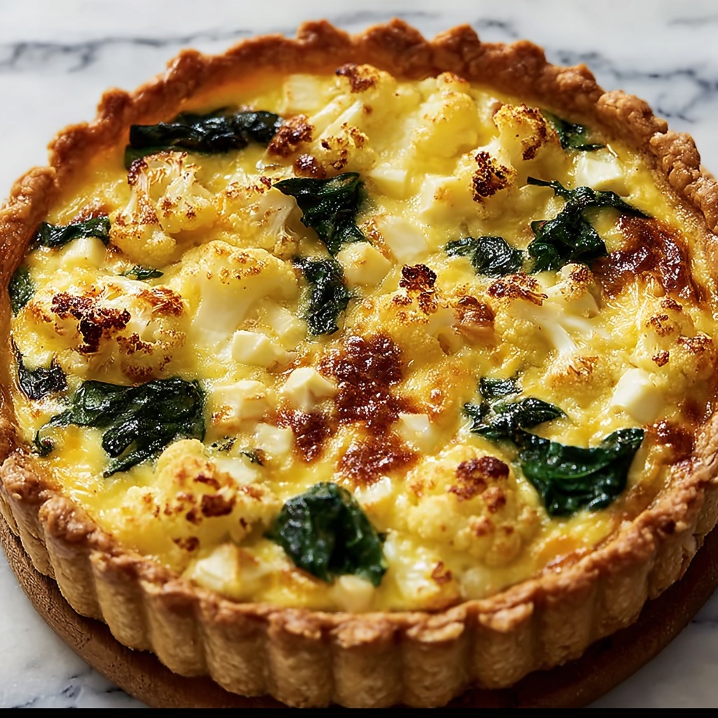 Perfect Cauliflower & Spinach Quiche Recipe - Recipe Image