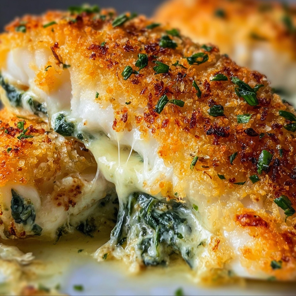 Stuffed Catfish with Cheese, Spinach, and Shrimp Recipe - Recipe Image