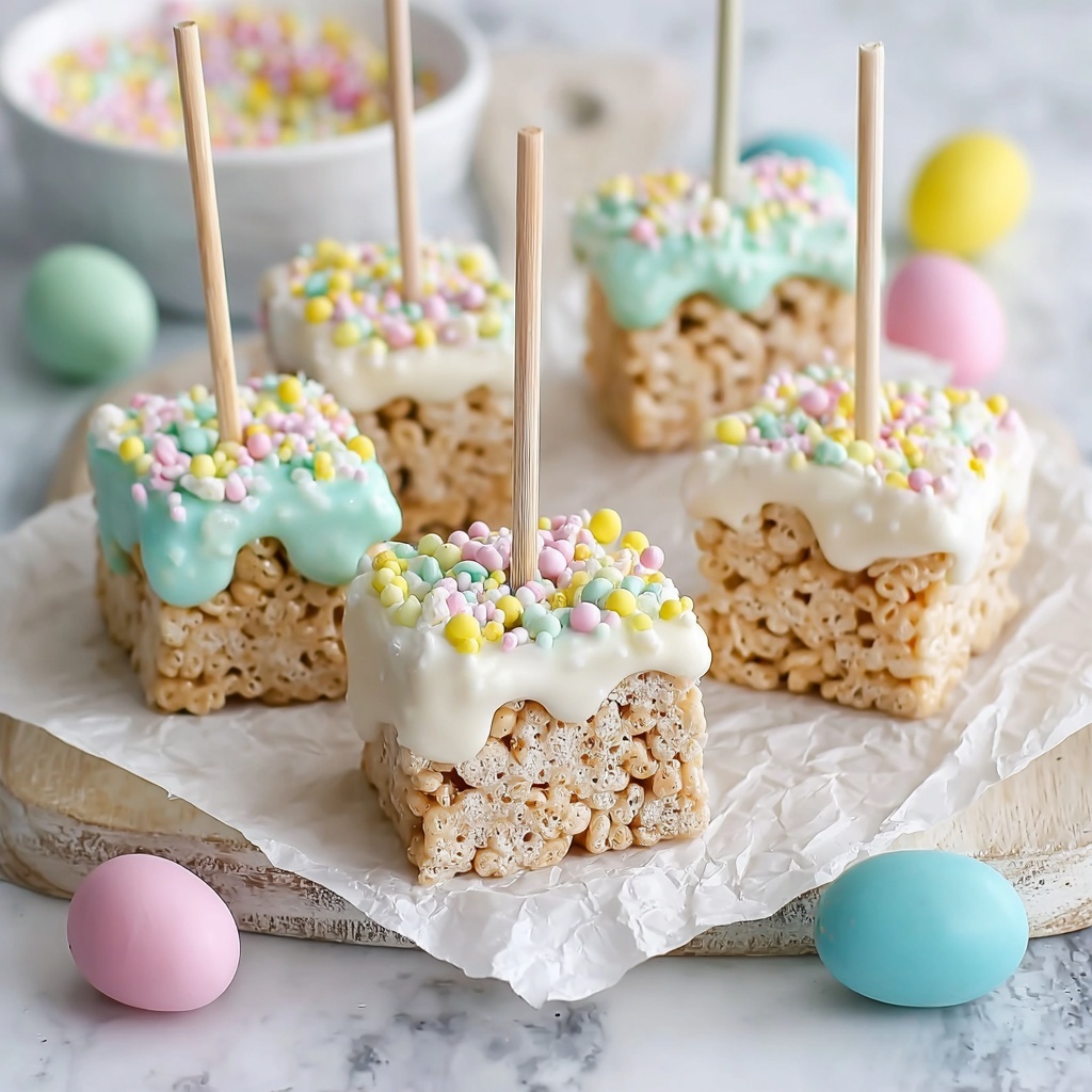 Chocolate-Dipped Easter Rice Krispie Treats Recipe - Recipe Image
