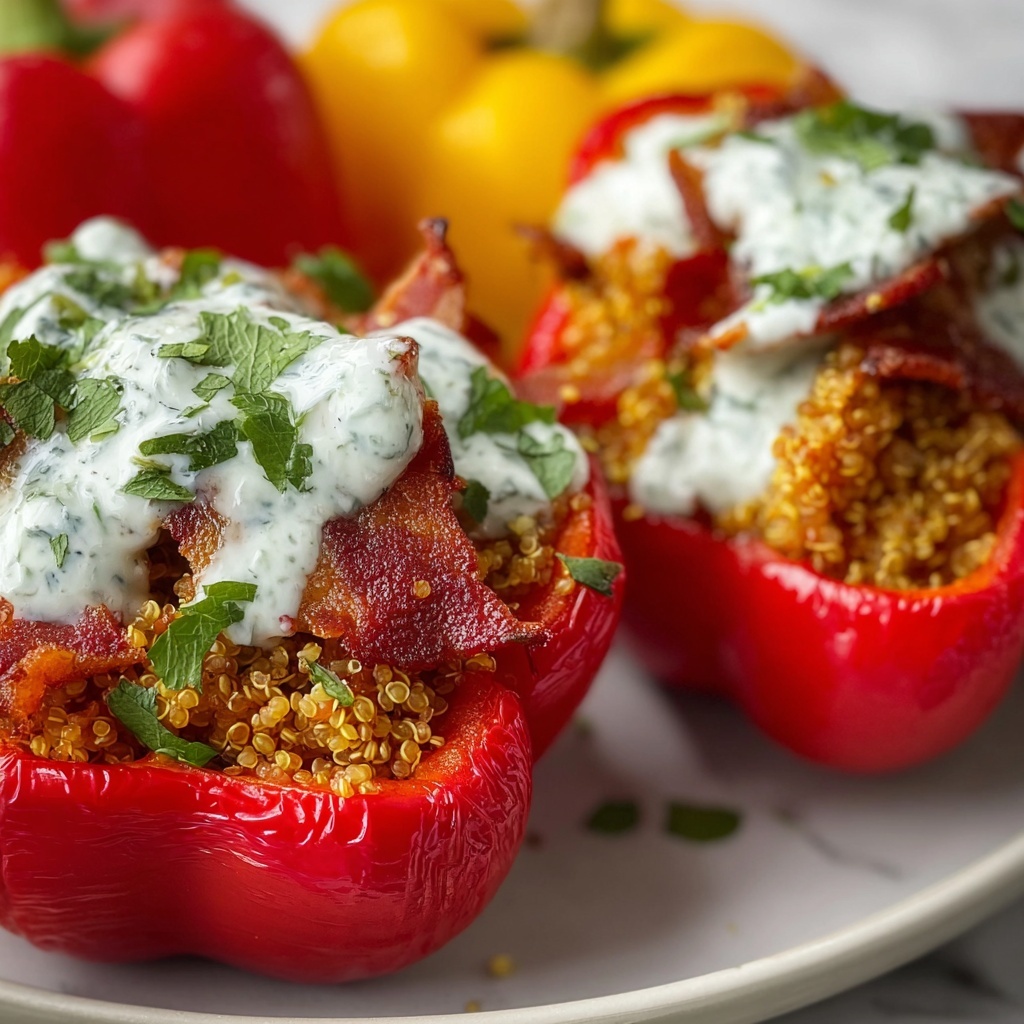 Greek Stuffed Peppers with Tzatziki Sauce Recipe - Recipe Image