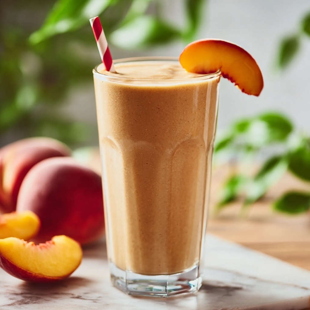 Vegan Peach Smoothie Recipe - Recipe Image