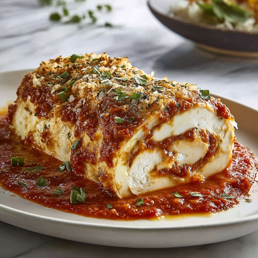 Chicken Parmesan Stuffed with Cream Cheese Recipe - Recipe Image