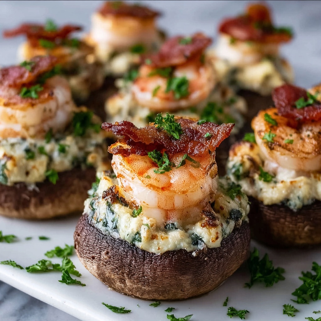 Creamy Shrimp Stuffed Mushrooms Recipe - Recipe Image