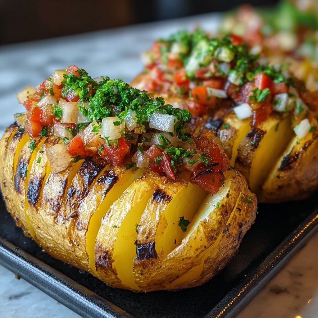 Grilled Baked Potatoes with Optional Toppings Recipe - Recipe Image