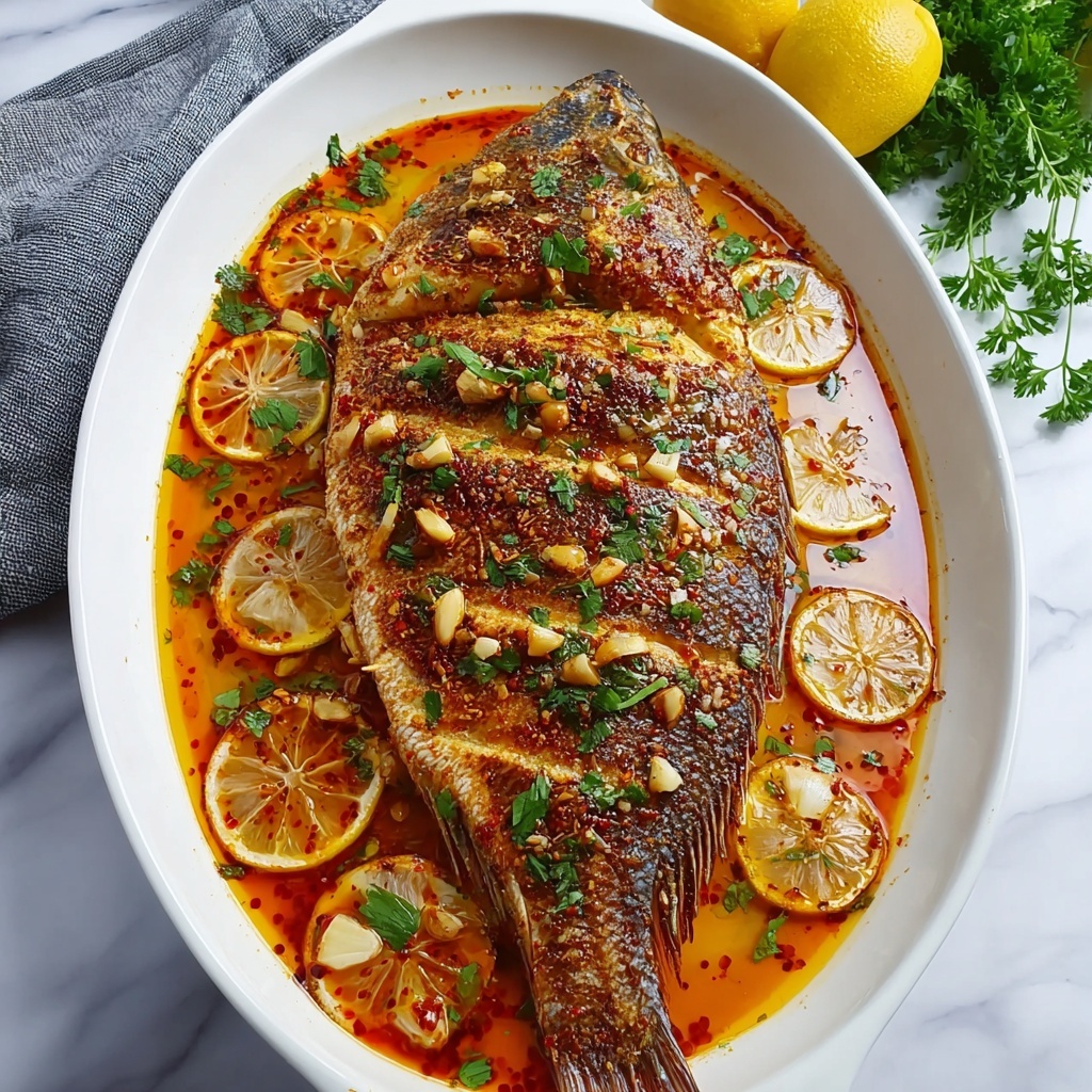 Baked Red Snapper with Garlic and Herbs Recipe - Recipe Image