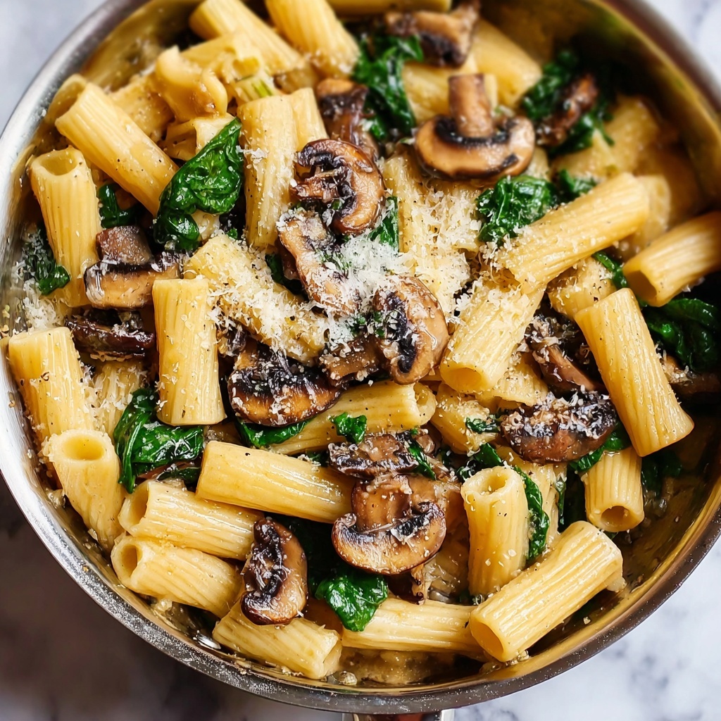 Spinach Mushroom Pasta Recipe - Recipe Image