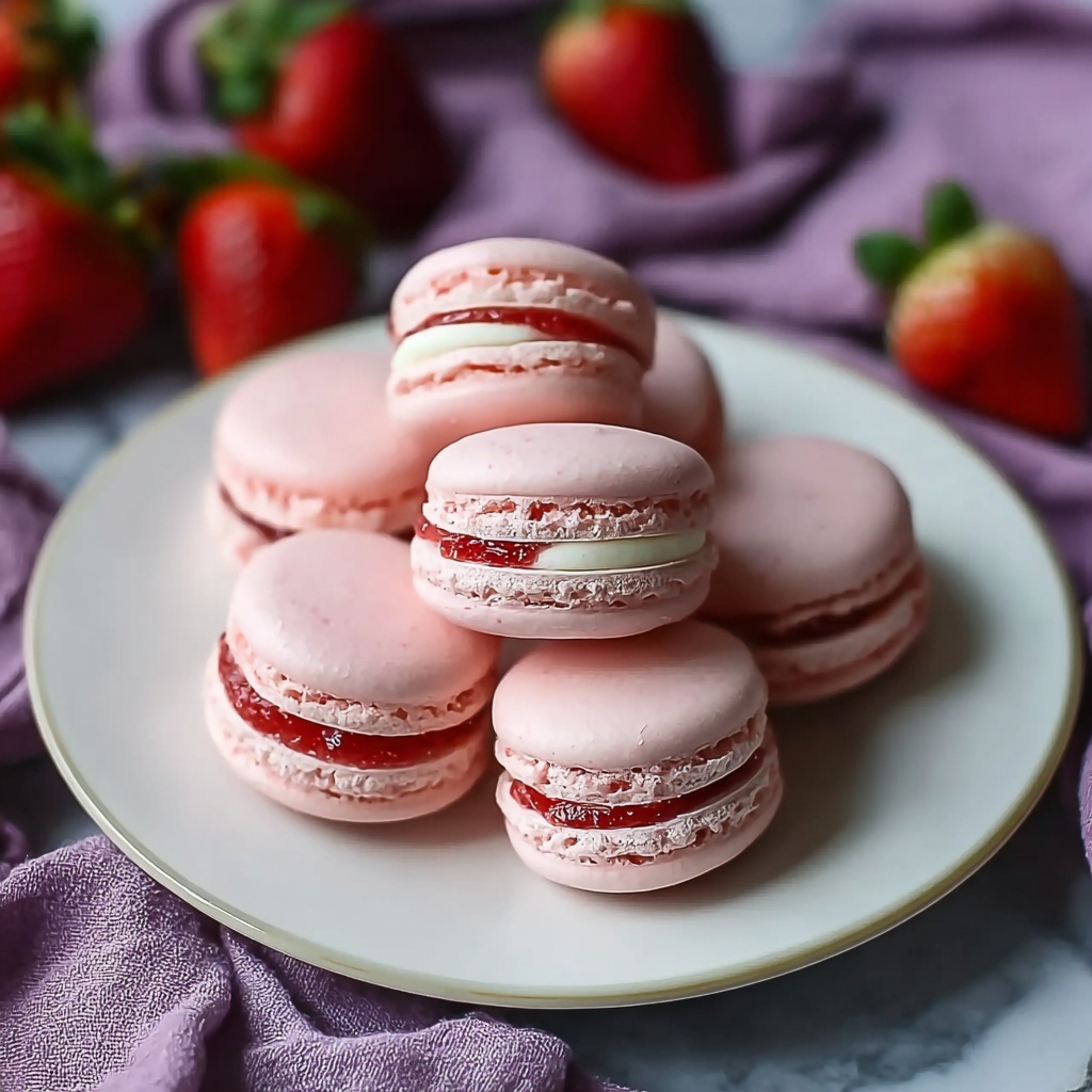 French Strawberry Macarons Recipe - Recipe Image