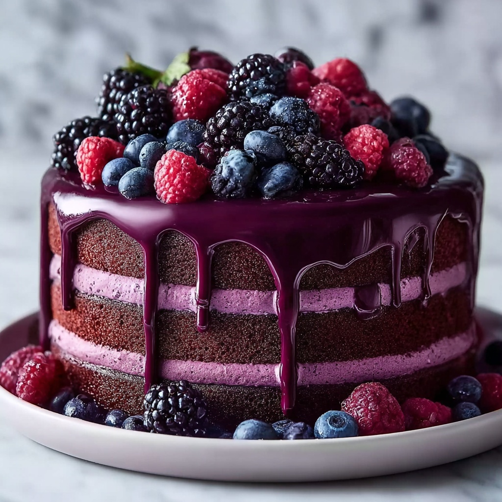 Dark Romance Chocolate Blackberry Cake Recipe - Recipe Image
