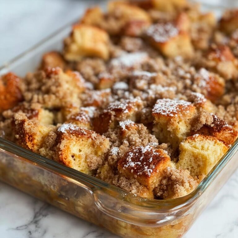 Sourdough French Toast Casserole with Lemon Cream Cheese Swirl and Oatmeal Streusel Recipe