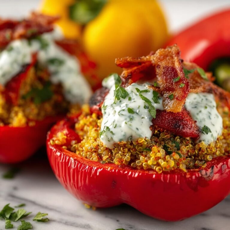 Greek Stuffed Peppers with Tzatziki Sauce Recipe