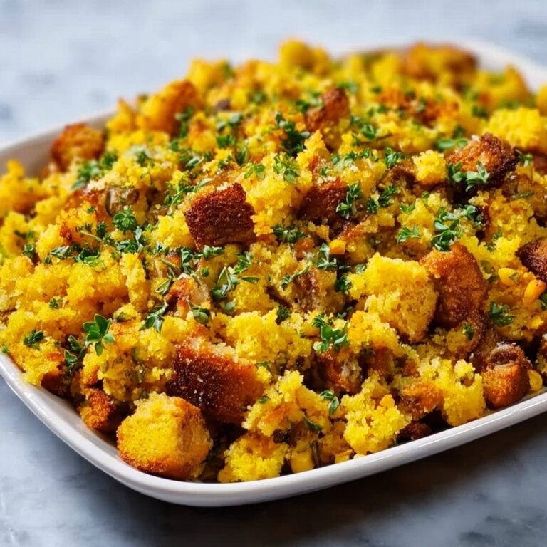 Cornbread Stuffing with Savory Herbs and Crispy Topping Recipe