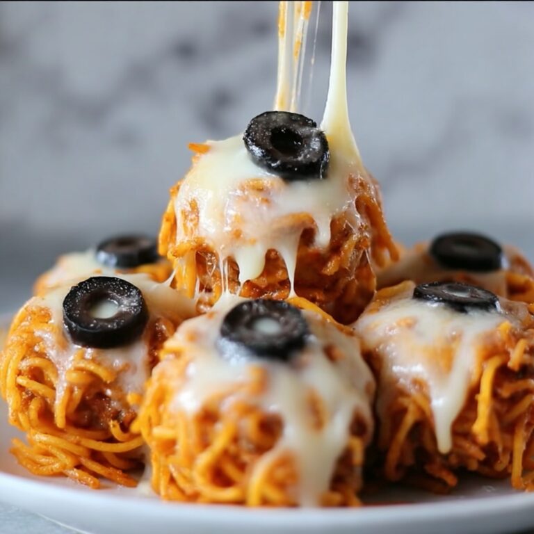 Spooky Spaghetti and Cheese Stuffed Meatballs Recipe