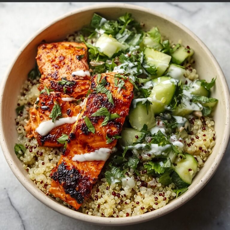 Honey Harissa Salmon Quinoa Bowls Recipe
