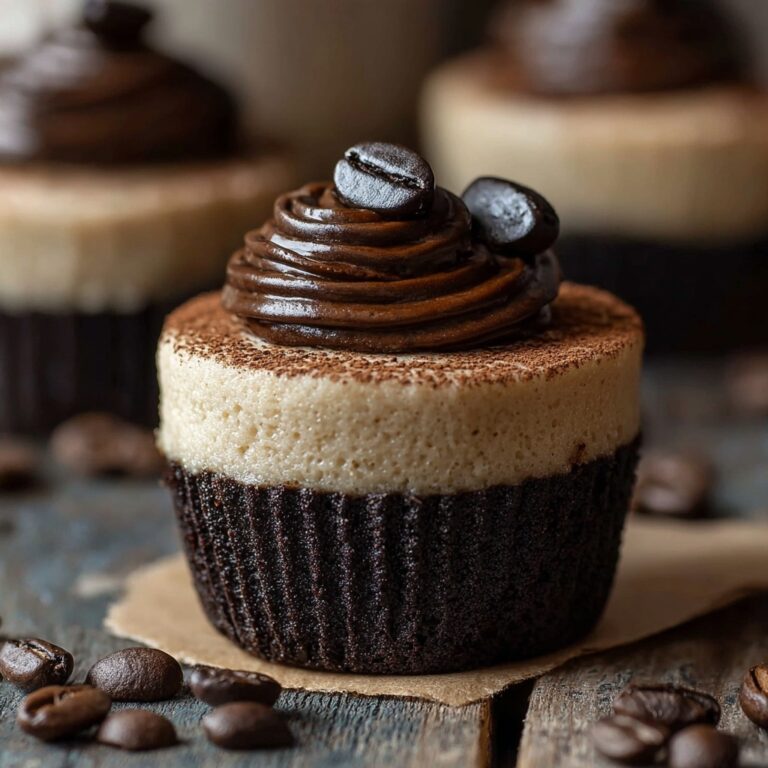 Mini Espresso Cheesecakes with Chocolate Drizzle Recipe