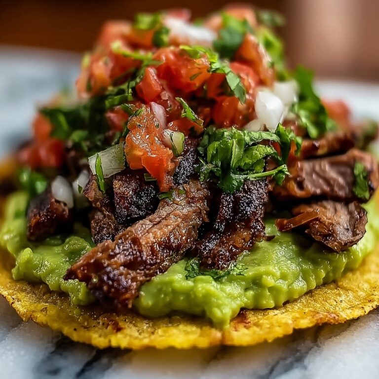 Mexican Tostadas de Beef Carne Asada Recipe
