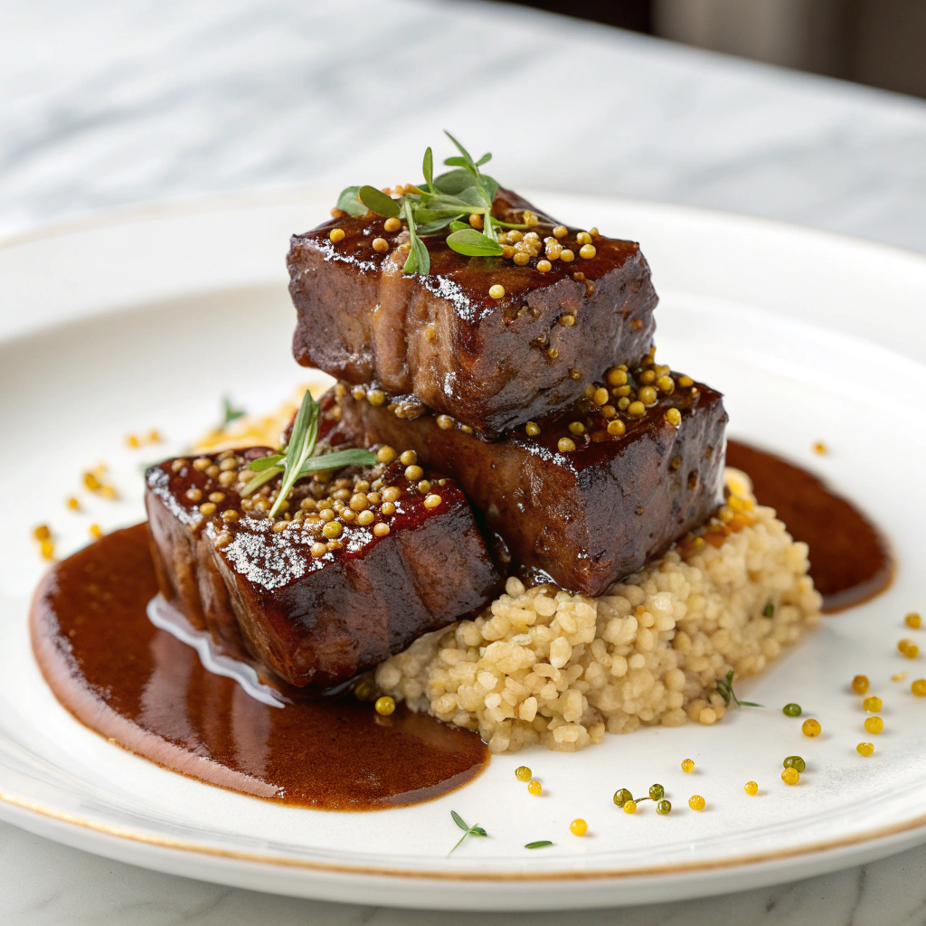 Carolina Mustard BBQ Sauce Instant Pot Beef Short Ribs Recipe - Recipe Image