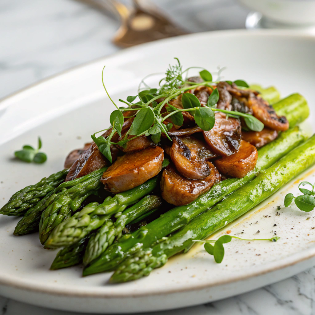 Pickled Mushrooms and Asparagus Recipe - Recipe Image