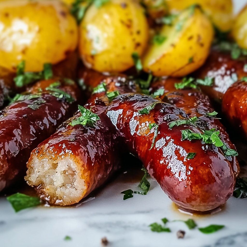Sweet and Savory Glazed Sausage and Potatoes Recipe - Recipe Image
