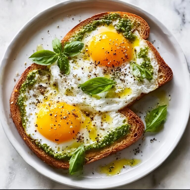 Pesto Eggs with Herbed Goat Cheese on Sourdough Toast Recipe