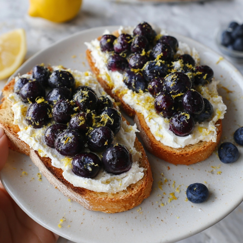 Lemon Blueberry Ricotta Toast With Honey Recipe - Recipe Image